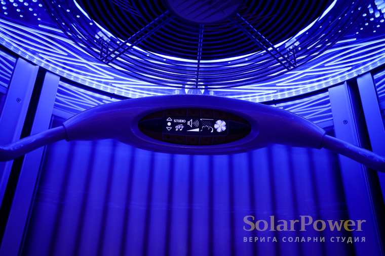 Соларно студио SolarPower София Център - солариум pureEnergy 5.0 - най-усъвършенстваната система за контрол на вертикален солариум 